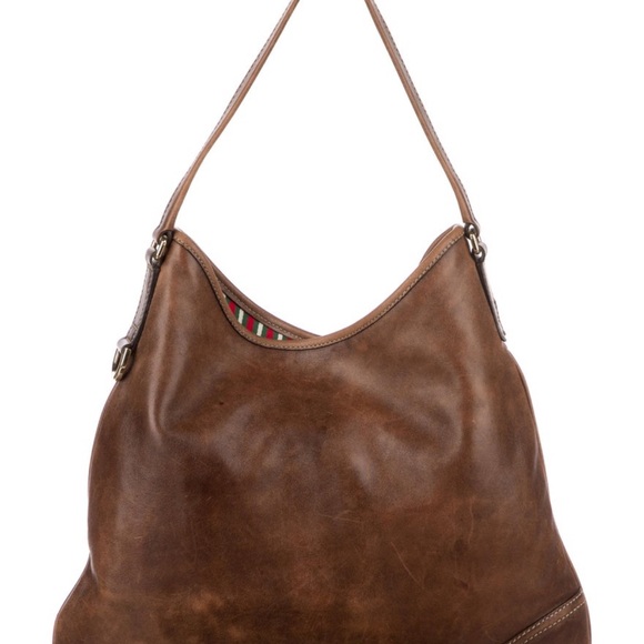 Gucci Medium Britt Tote Brown Hobo Bag with Soft Leather and Slouchy Design - Picture 1 of 8